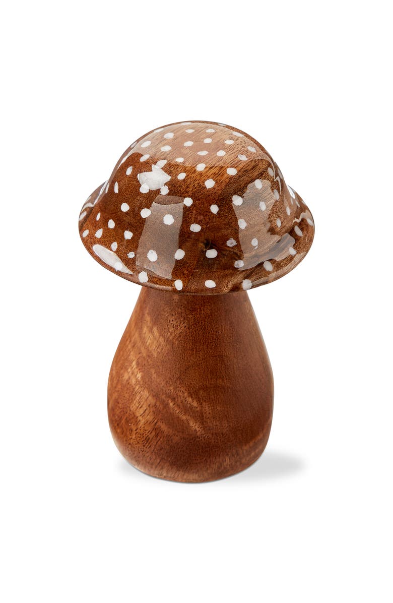 tag Dottie Mushroom Decorative Object Lg Natural Enamel Mango Wood Spring, Main, color, Brown