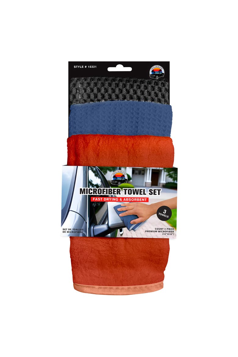 3 Piece Microfiber Towel Set, Main, color, Multicolored