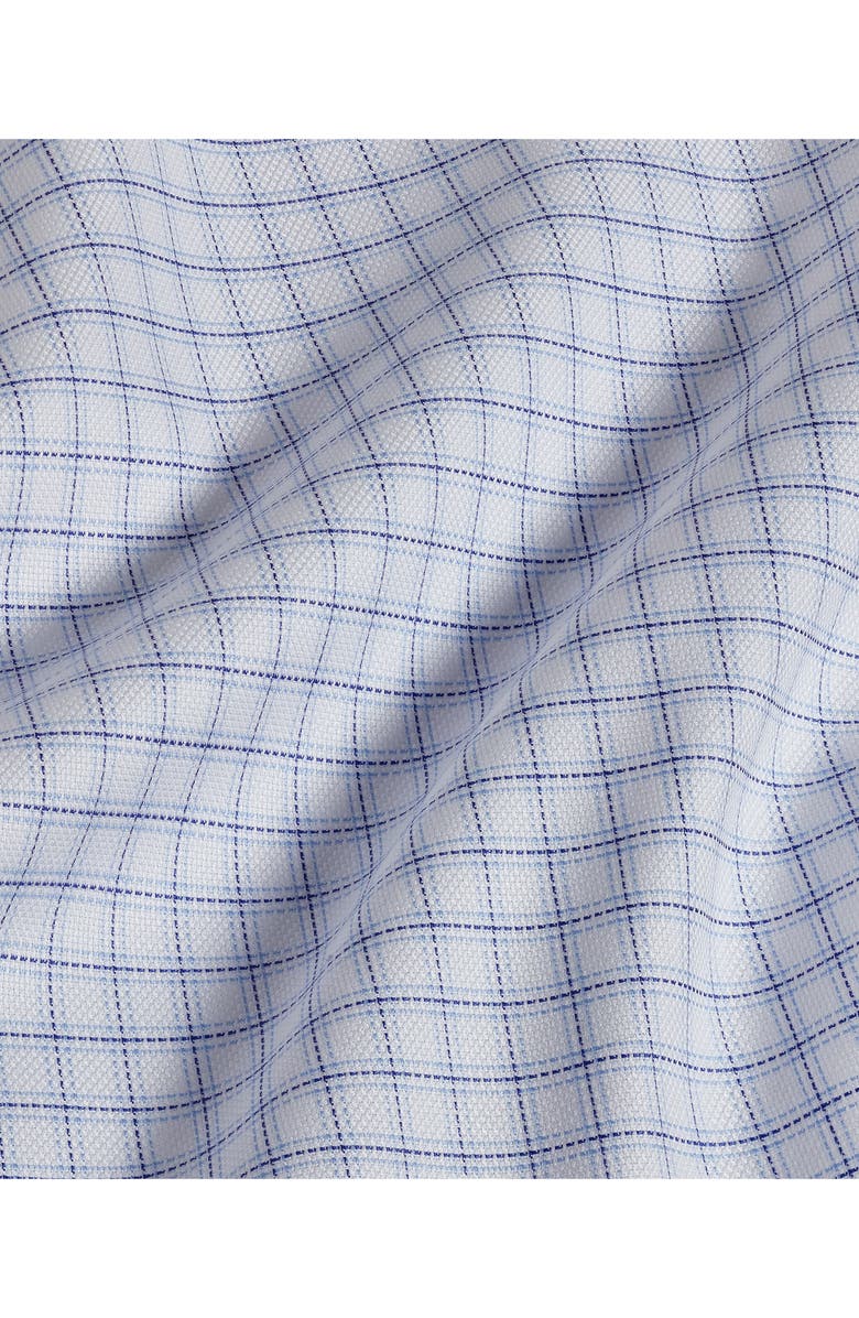 David Donahue Trim Fit Royal Oxford Check Dress Shirt, Alternate, color, White/ Blue