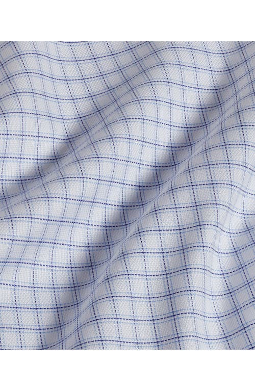 David Donahue Trim Fit Royal Oxford Check Dress Shirt In Blue