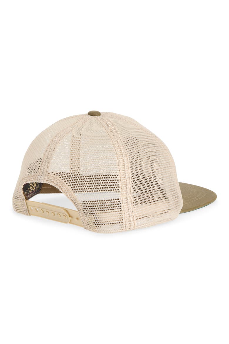 Logo Patch Mesh Snapback Trucker Hat, Alternate, color, BROWN/ TAN