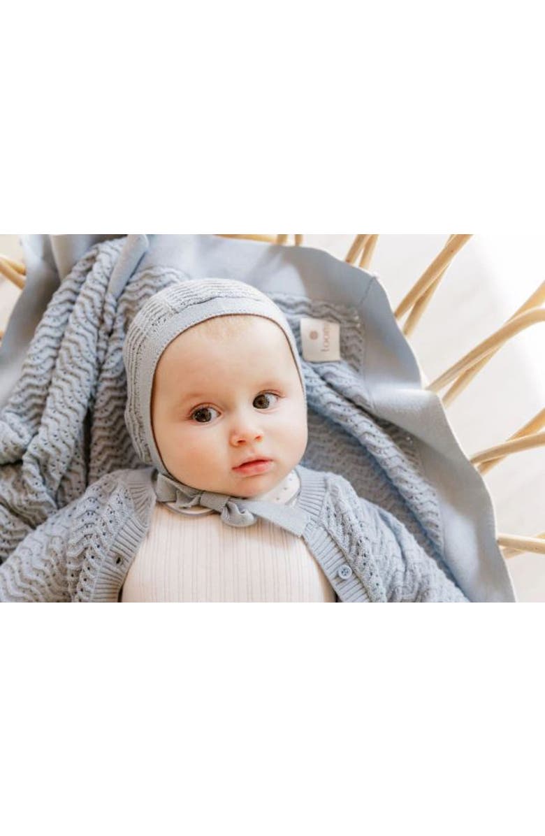 Ely's & Co. Looms Wave Collection - Knit Pointelle Cardigan, Alternate, color, Blue