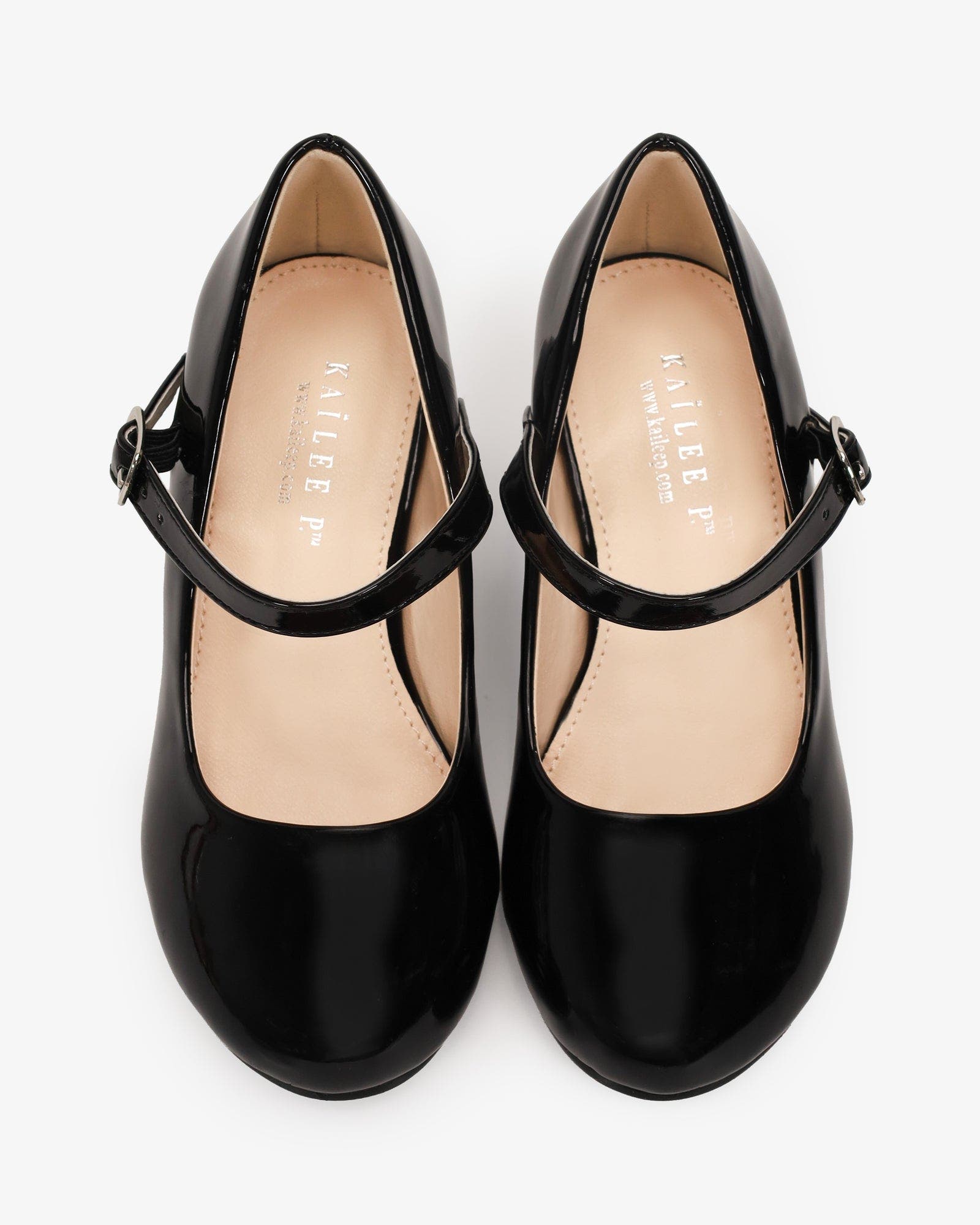 Charlotte Patent Mary Jane Girls Block Heel, Alternate, color, Black