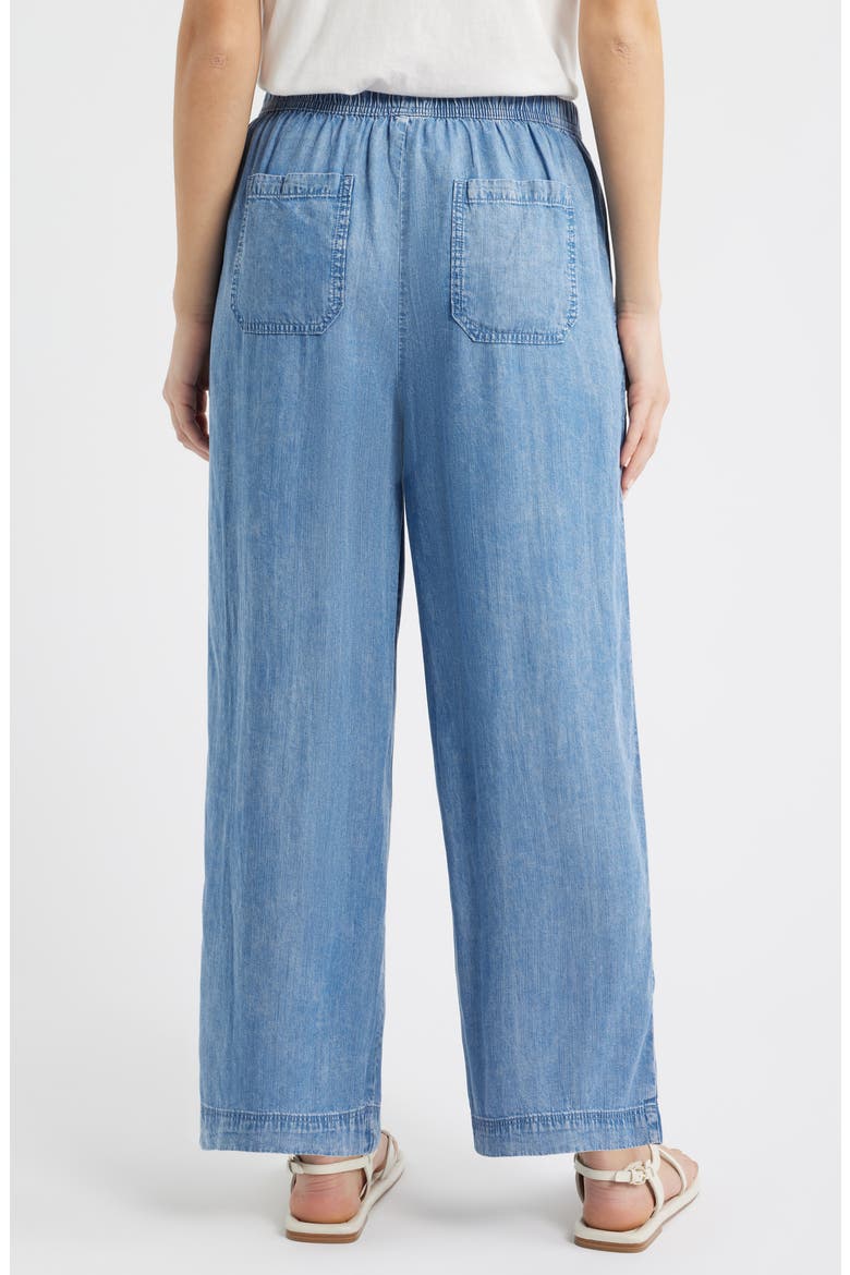 Inaya Chambray Drawstring Ankle Pants, Alternate, color, MEDIUM WASH