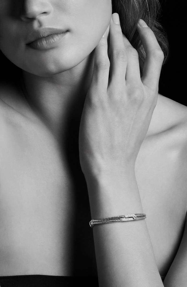 David Yurman Petite Pavé Labyrinth Single Loop Bracelet with Diamonds in Gold, Alternate, color, 