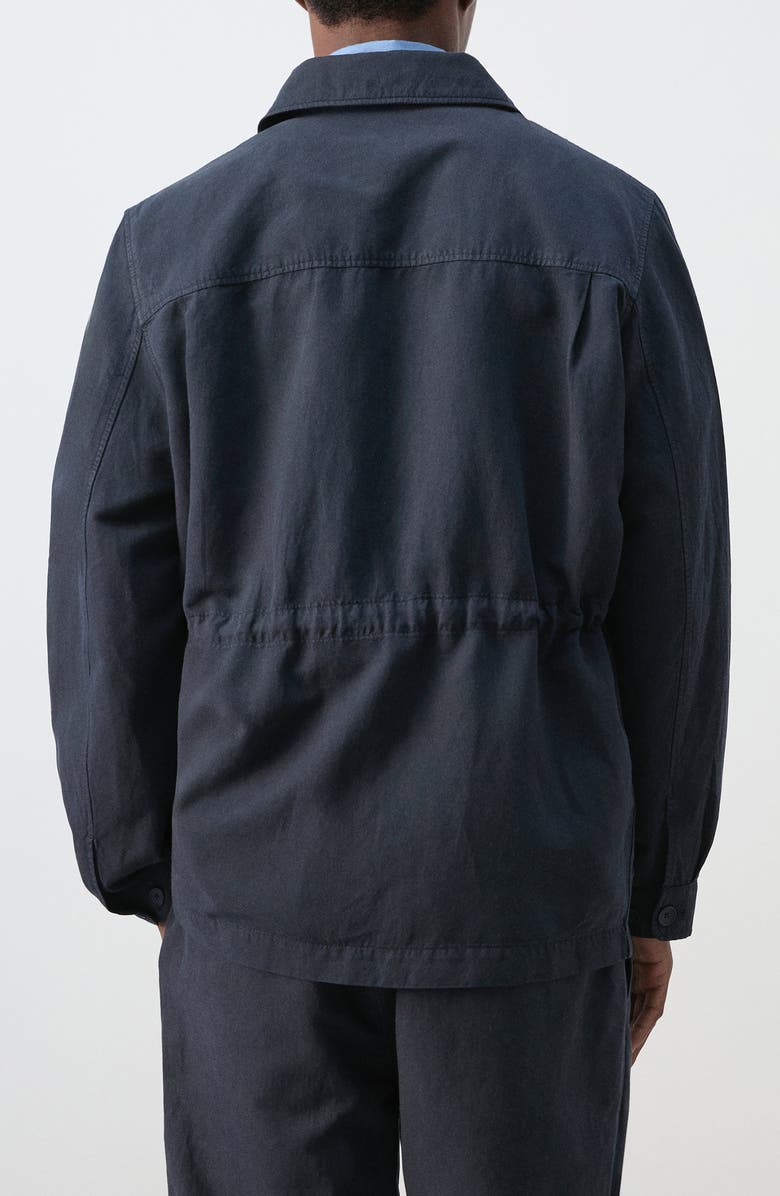 MANGO Button Front Chore Jacket, Alternate, color, Navy