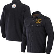 NFL X DARIUS RUCKER Men's NFL x Darius Rucker Collection by Fanatics Charcoal Pittsburgh Steelers Shacket Full-Snap Jacket