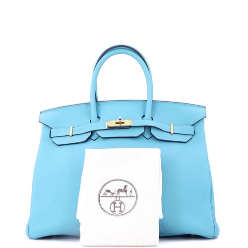 Pre-owned Hermes  Hermes Birkin Handbag Blue Togo With Gold Hardware 35