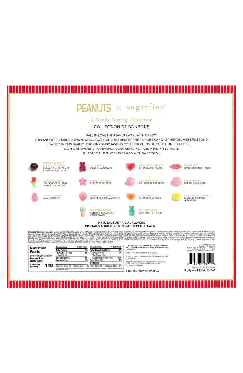 sugarfina x Peanuts<sup
™</sup
 Love Letters Candy Tasting Collection Box, Alternate, color, 