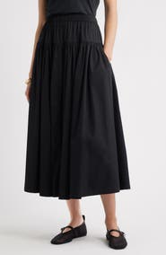 Nordstrom Tiered Cotton Poplin Maxi Skirt