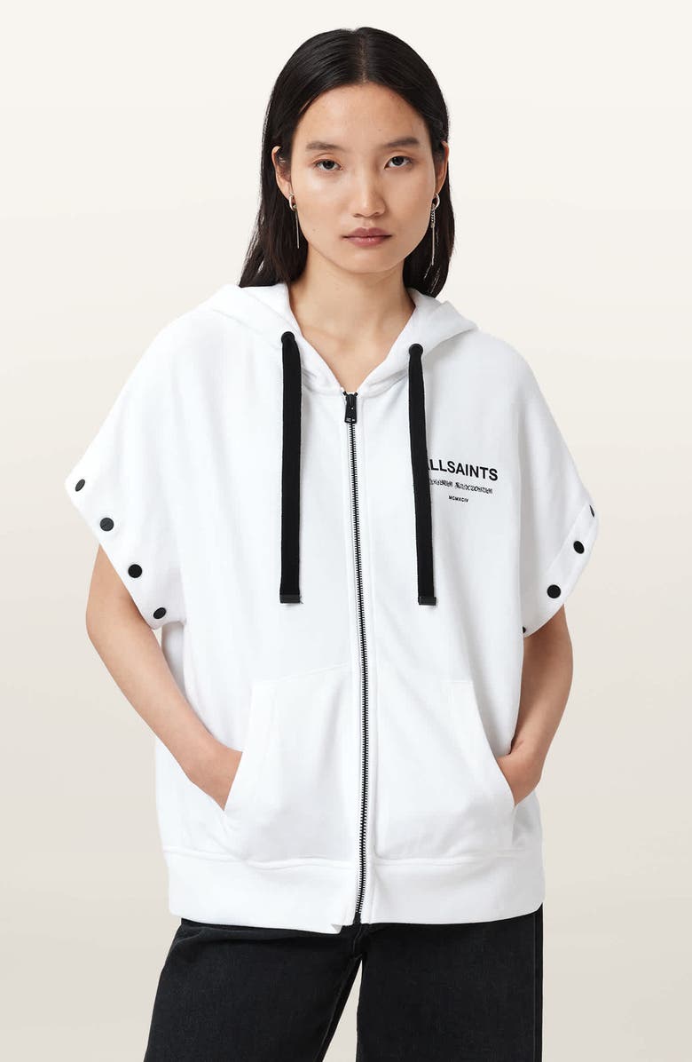 AllSaints Omnium Amphia Hoodie, Alternate, color, Optic White