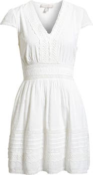 Chelsea28 Lace Detail Clip Dot Minidress