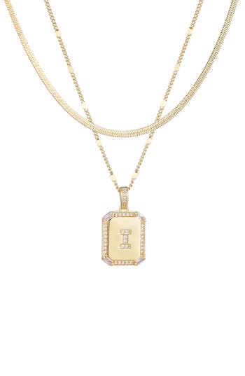 Adornia Initial Tag Pendant Necklace