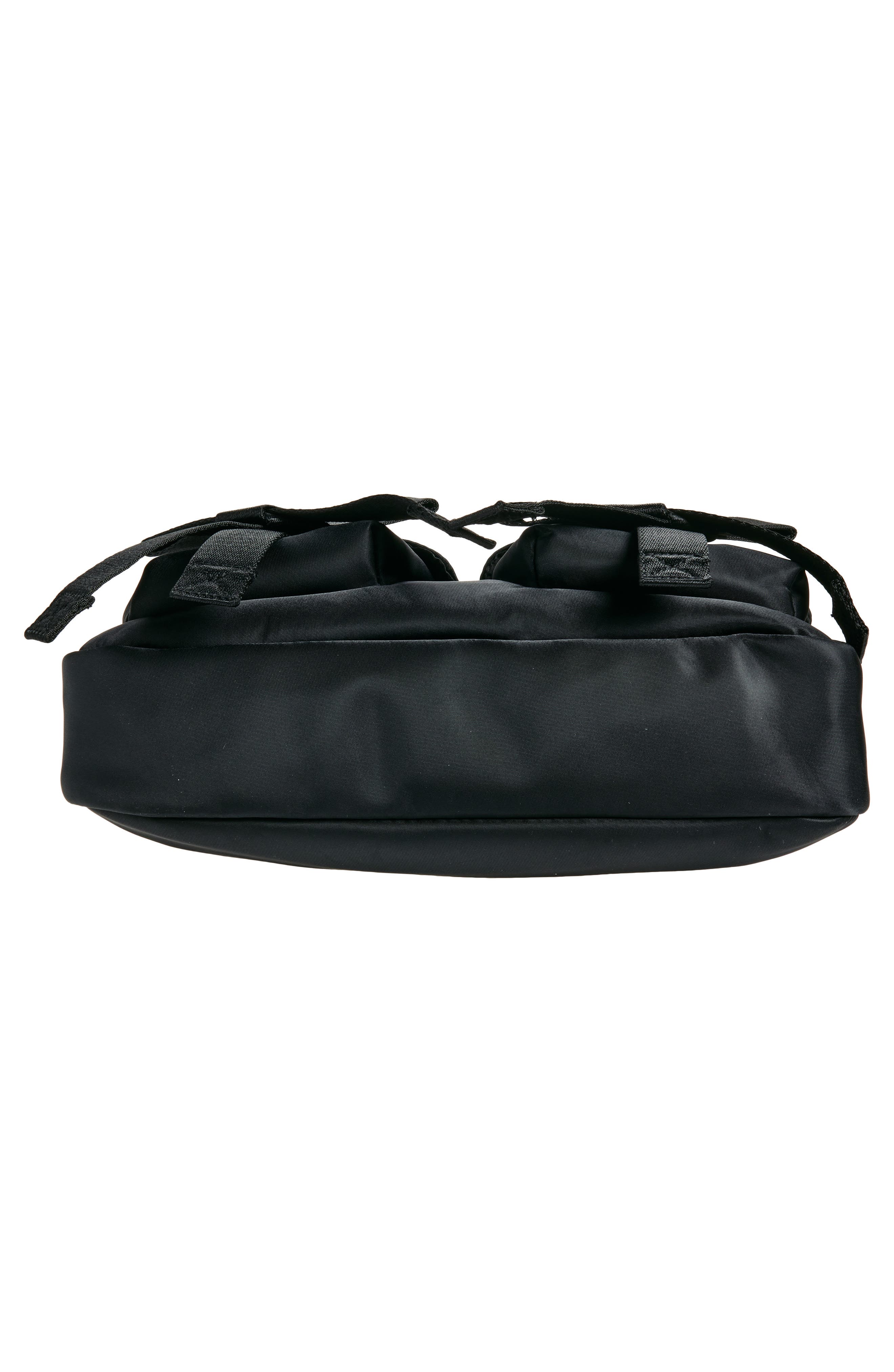 Classic Bow Satin Shoulder Bag, Alternate, color, BLACK/ PEARL
