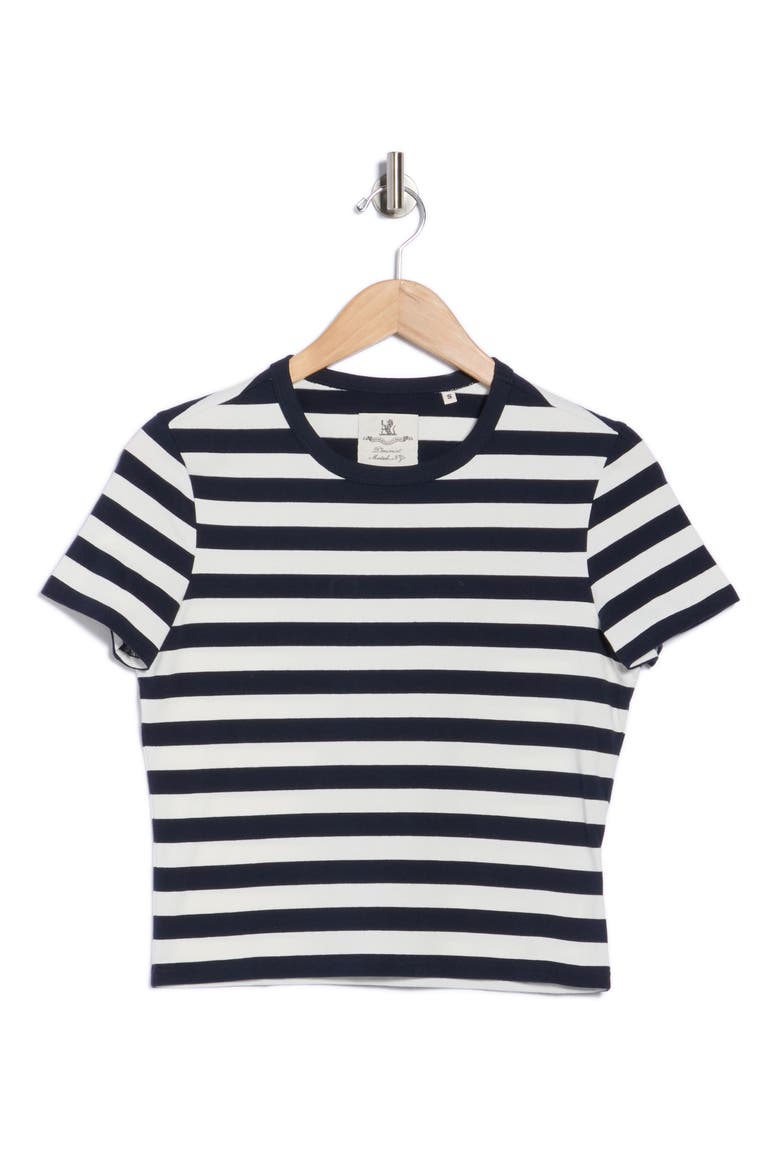 Striped Baby T-Shirt, Alternate, color, ECRU/ NAVY WIDE STRIPE