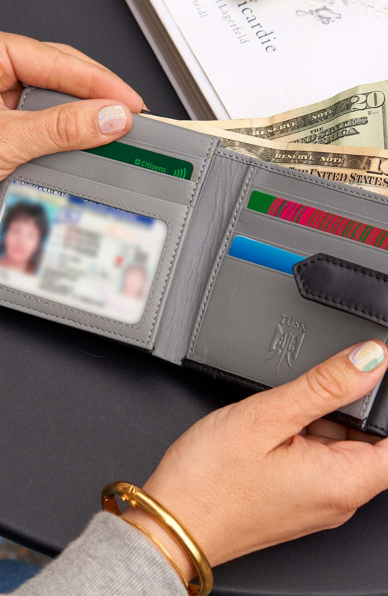 Tusk Joy L Shaped Wallet, Alternate, color, Black