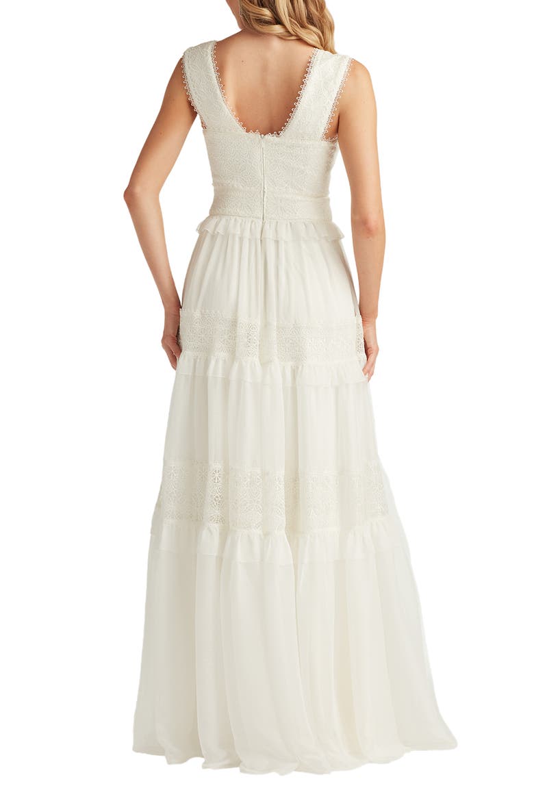 Lace Sleeveless Chiffon Gown, Alternate, color, IVORY