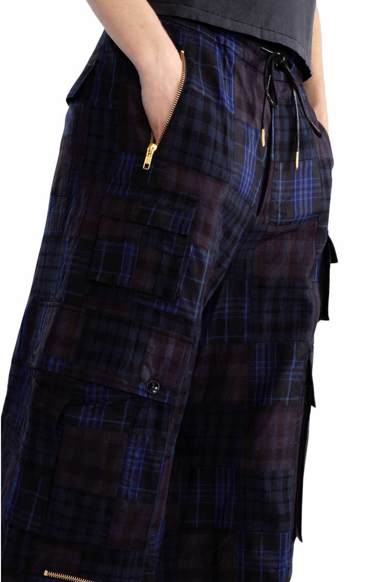 Cynthia Rowley Madrid Madras Cargo Pants, Alternate, color, 