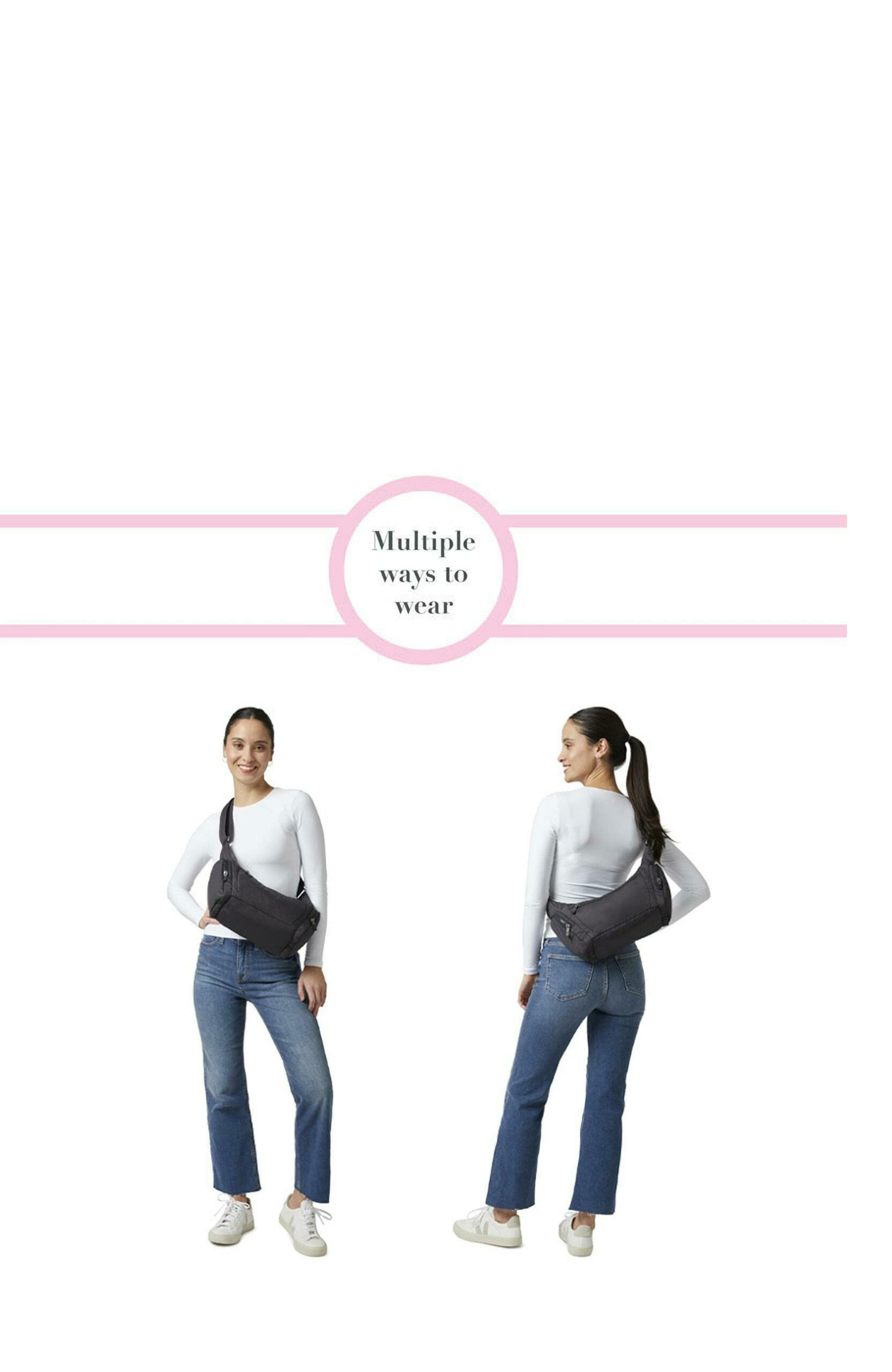 BAGGALLINI Banana Sling Crossbody Shoulder Bag, Alternate, color, Black Puff