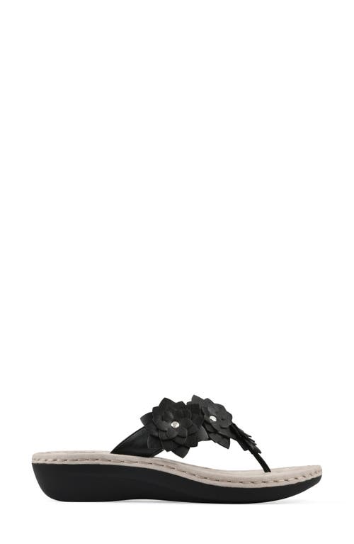 Cliffs By White Mountain Content Wedge Sandal In Black Smooth