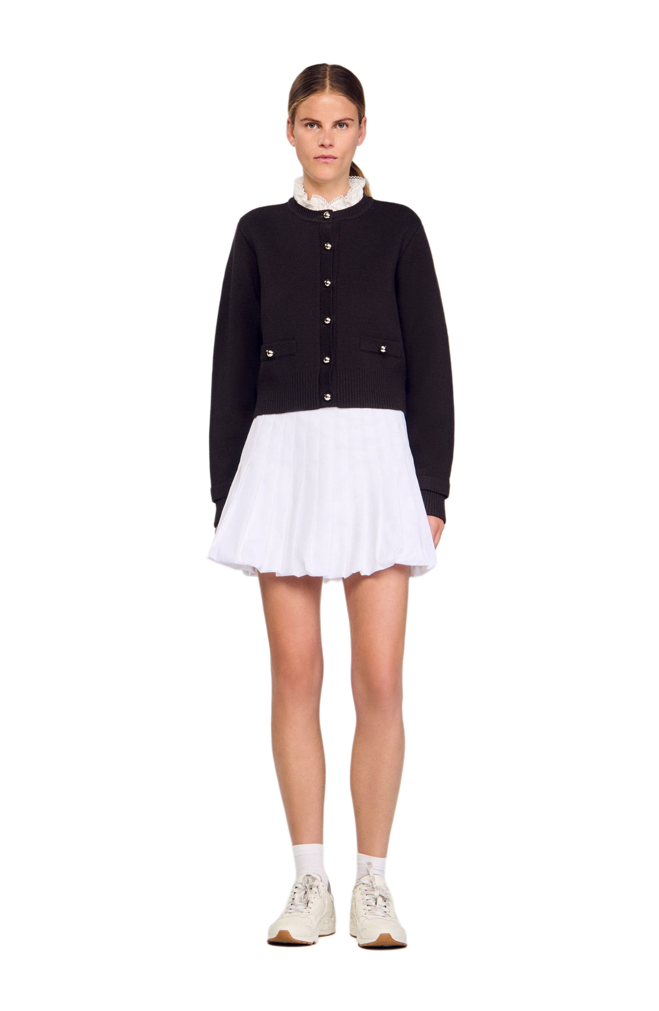 Cardigan with detachable ruffle collar - image 4