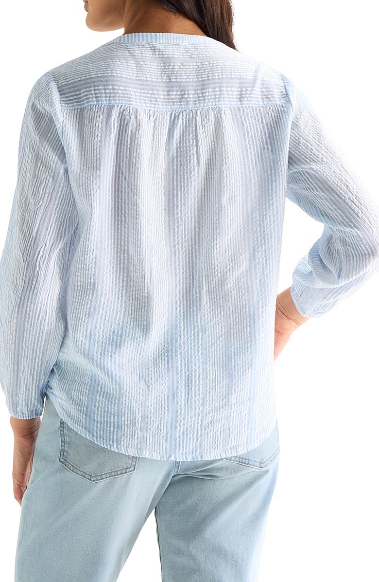 Lucky Brand Stripe Long Sleeve Seersucker Button-Up Shirt, Alternate, color, Blue Multi Stripe