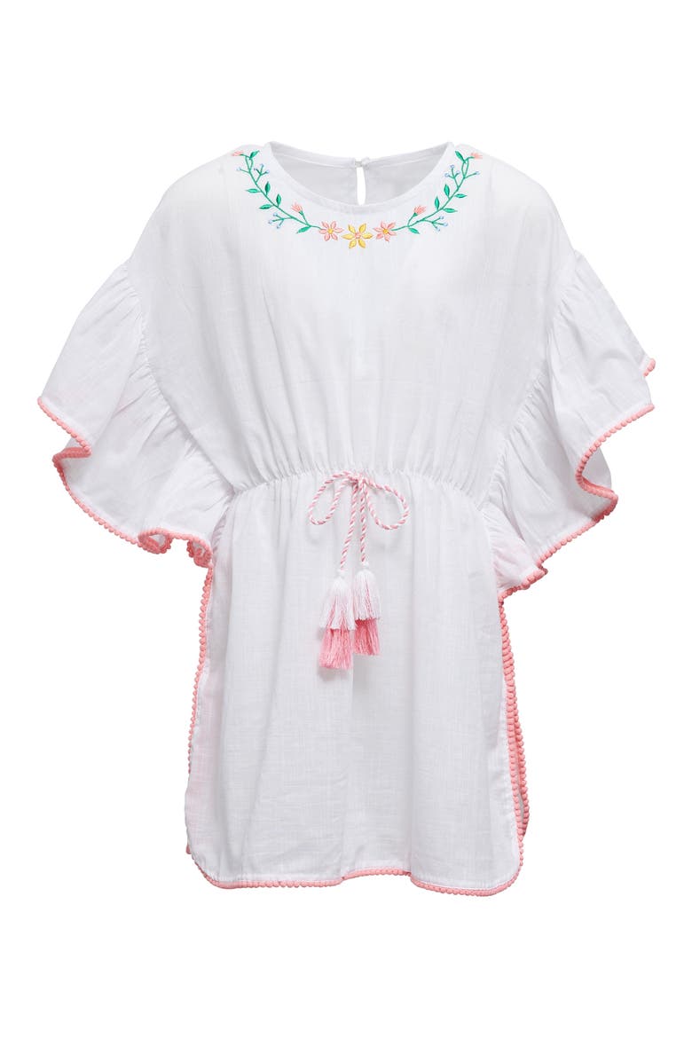 Kids' Spring Fling Embroidered Cotton Cover-Up Dress, Main, color, WHITE