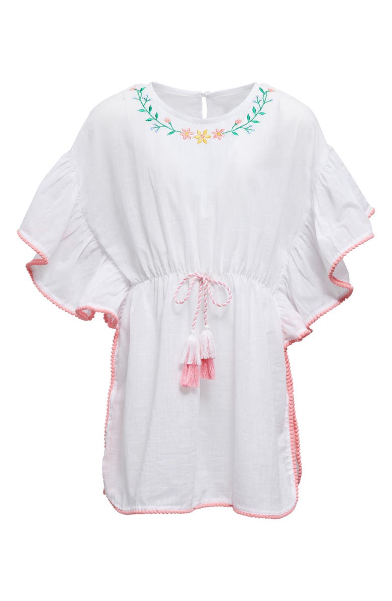 Snapper Rock Kids' Spring Fling Embroidered Cotton Cover-Up Dress, Main, color,