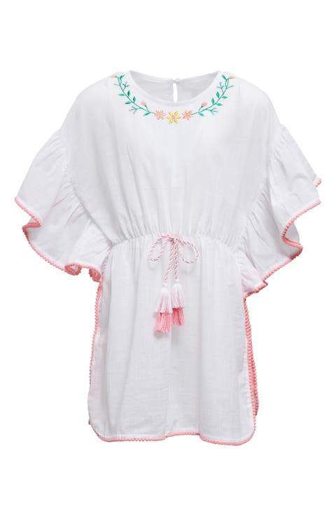 Kids' Spring Fling Embroidered Cotton Cover-Up Dress (Toddler, Little Kid & Big Kid)
