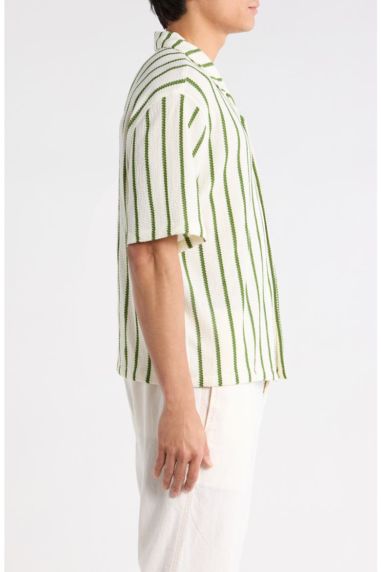 Naz Stripe Camp Shirt, Alternate, color, WHITE/ GREEN