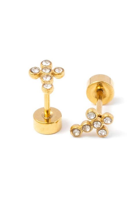 Diamond Cross Earrings