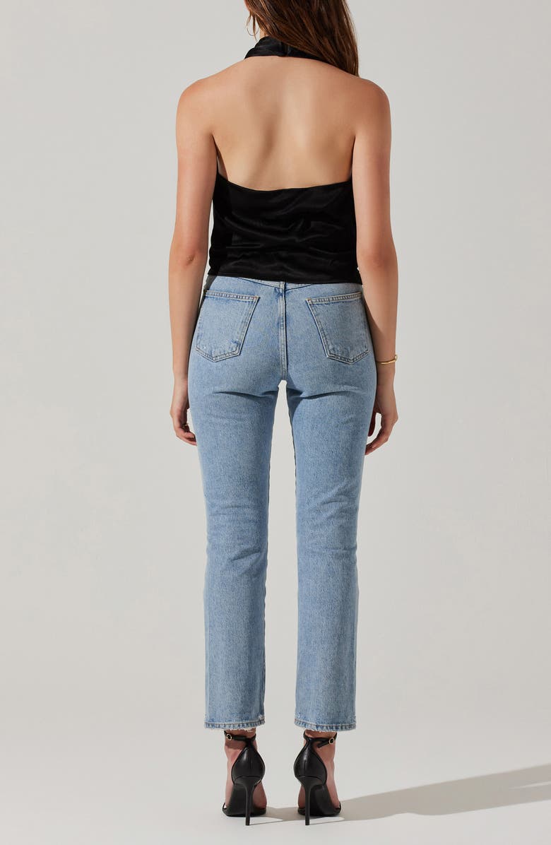 ASTR the Label Della Halter Neck Velvet Top, Alternate, color, 