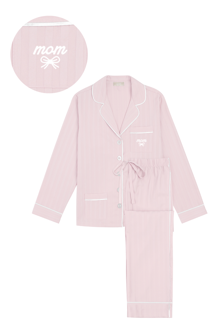 Mom Cotton Pajama Set, Alternate, color, Pink Peony