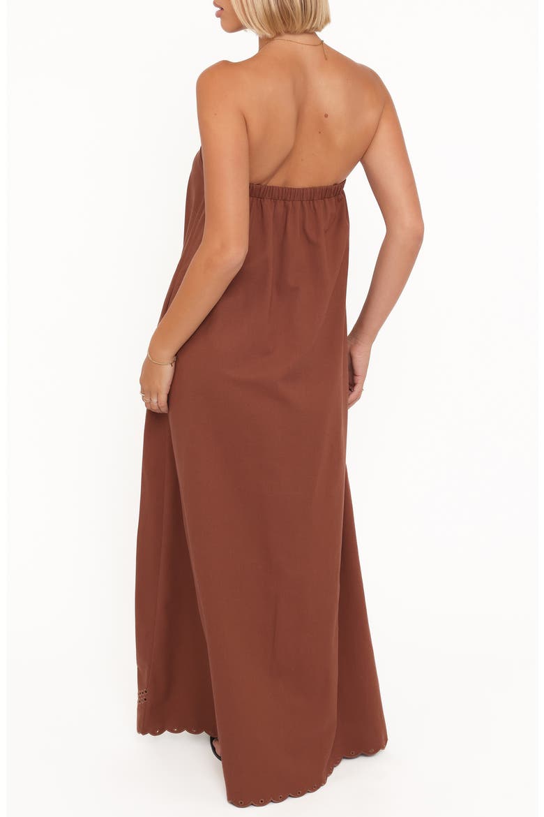 Como Strapless Maxi Dress, Alternate, color, BROWN