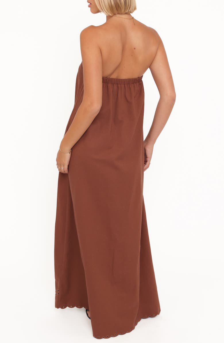 Petal & Pup Como Strapless Maxi Dress, Alternate, color, Brown