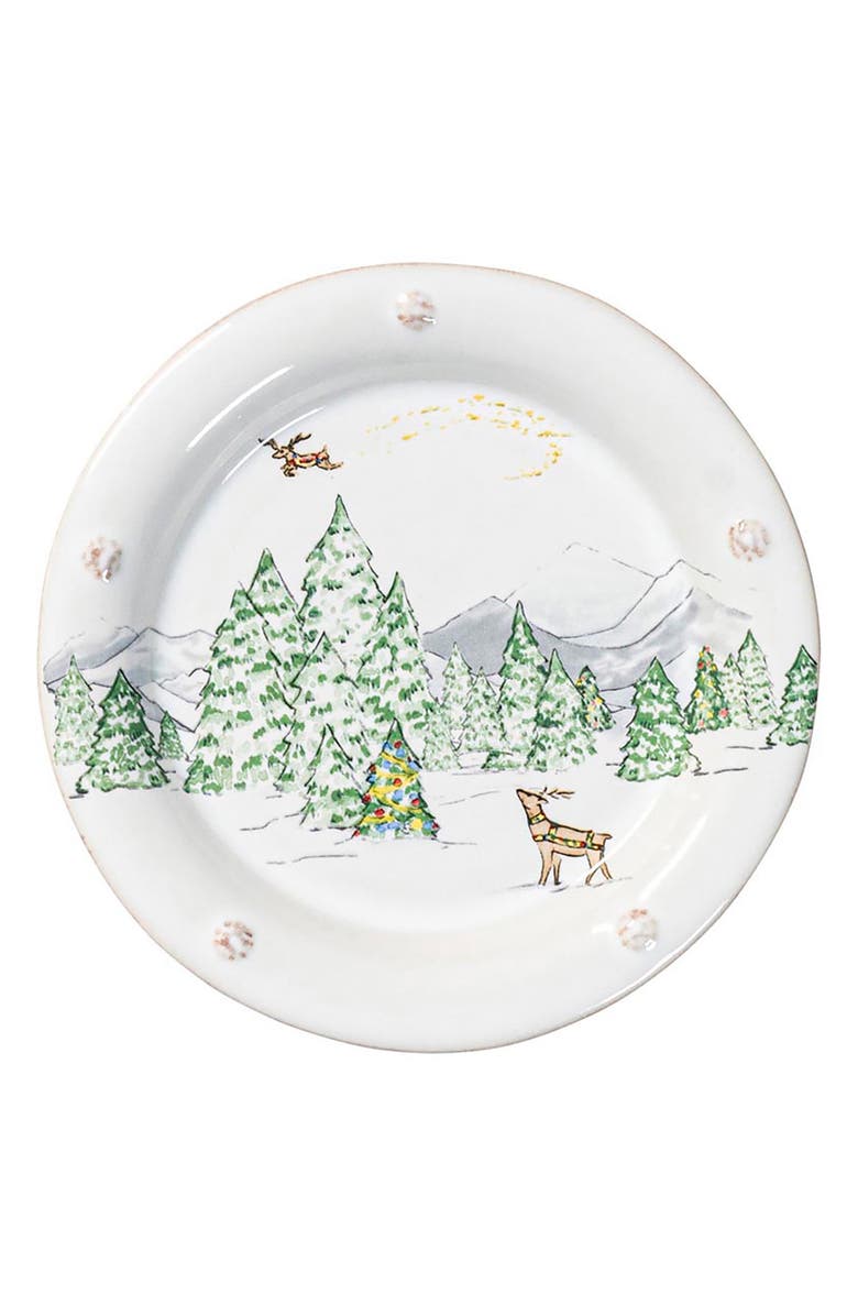 Juliska Berry & Thread North Pole Set of 4 Cocktail Plates, Alternate, color, Multi