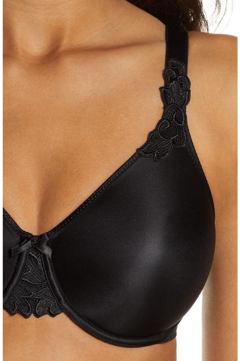 Hedona Underwire Minimizer Contour Bra, Alternate, color, BLACK