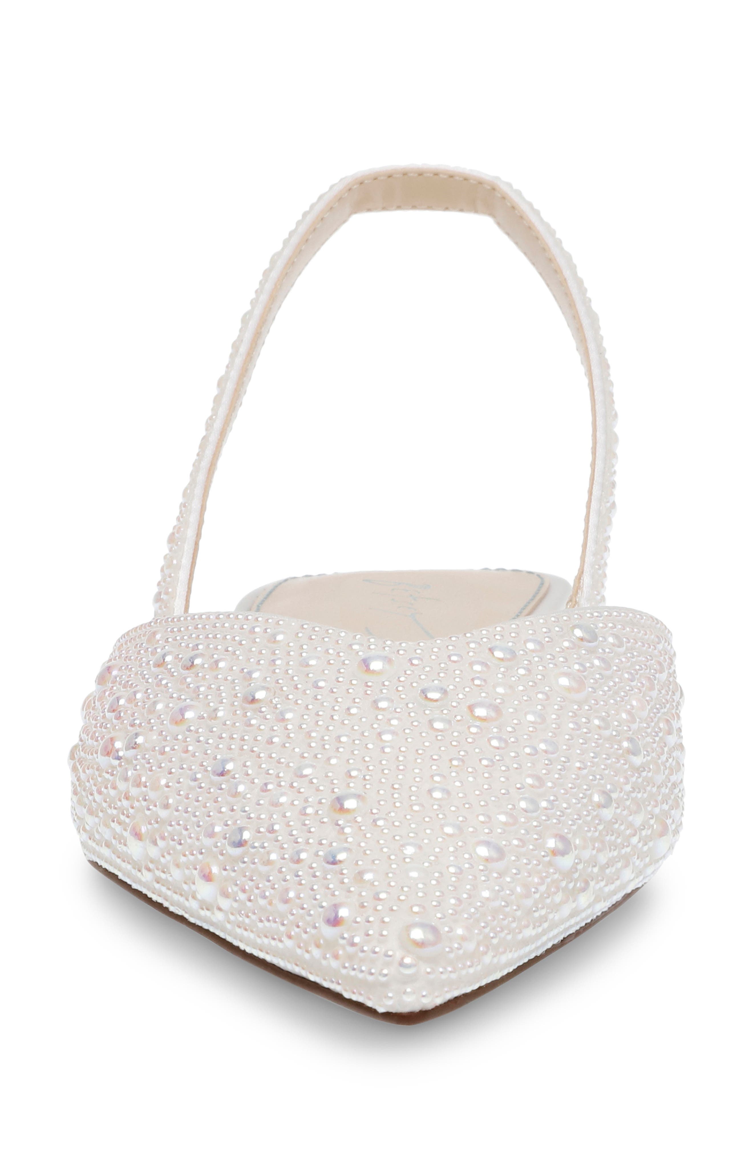 Betsey Johnson Vance Pointed Toe Slingback Flat, Alternate, color, Ivory