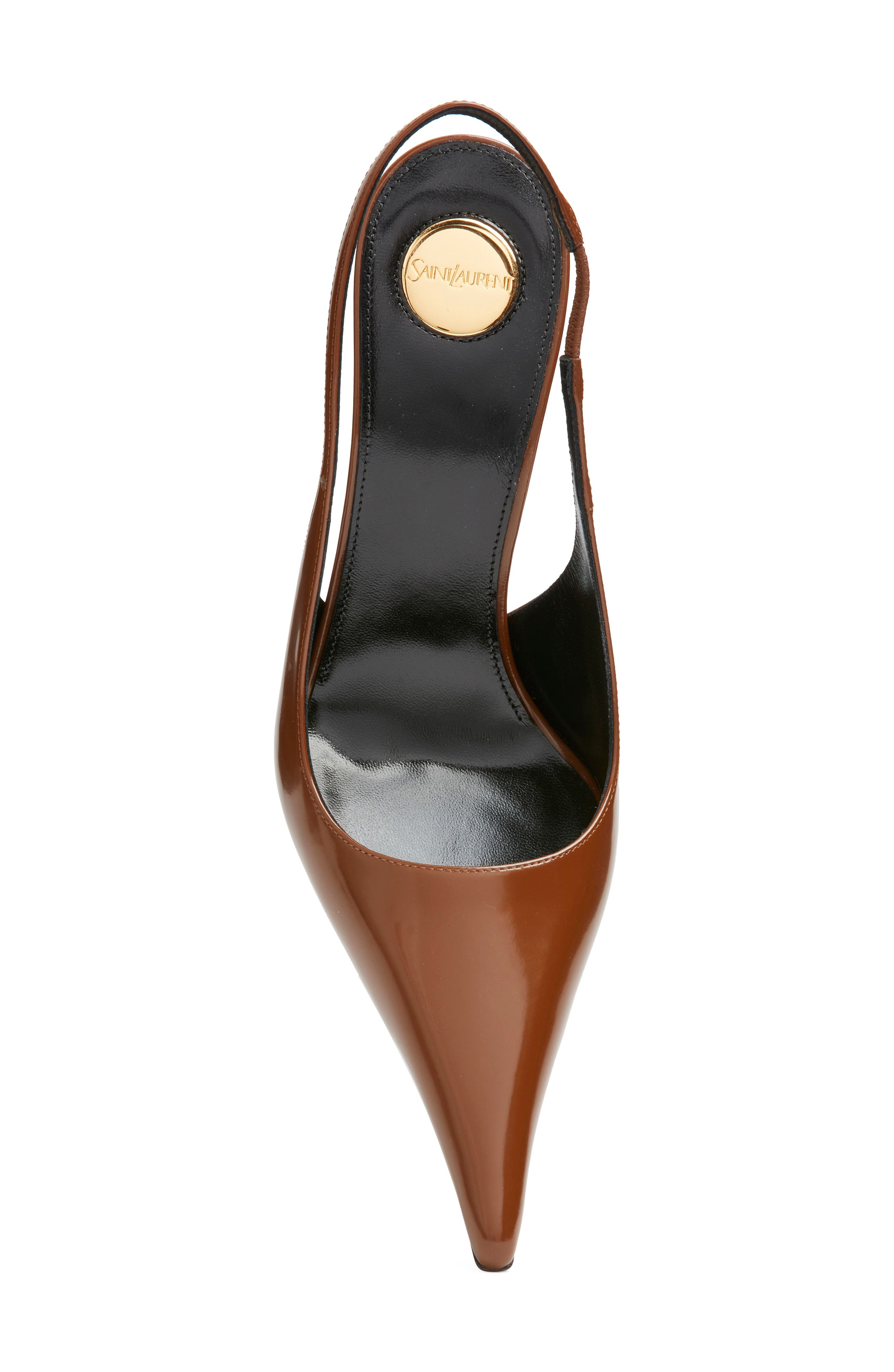Saint Laurent Vendome Slingback Pump, Alternate, color, Soil Brown