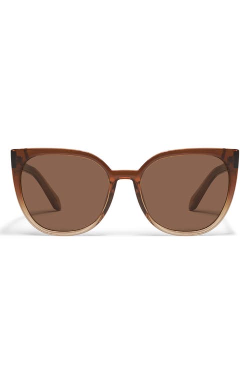 Quay Staycation 57mm Small Cat Eye Sunglasses In Brown