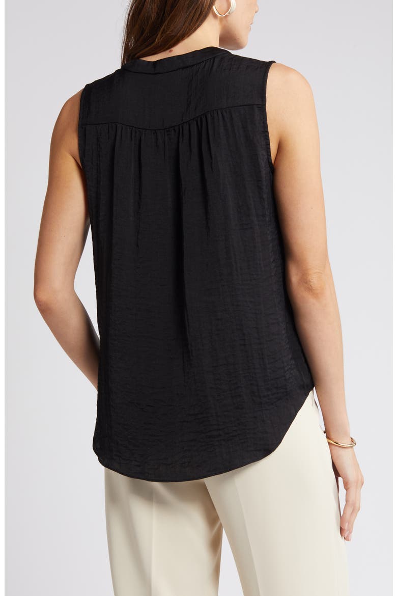 Rumpled Satin Blouse, Alternate, color, RICH BLACK