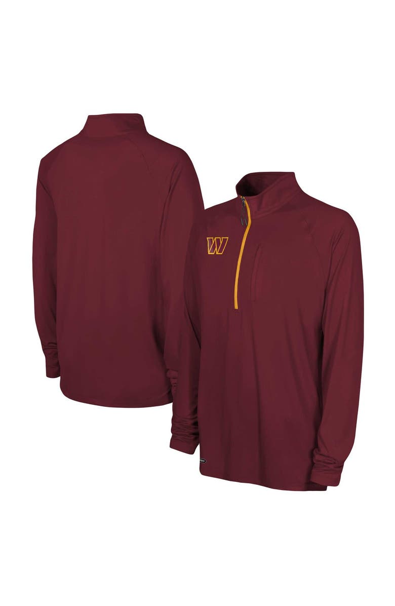 Outerstuff Men's Burgundy Washington Commanders Combine Authentic Raglan Quarter-Zip Top, Main, color,