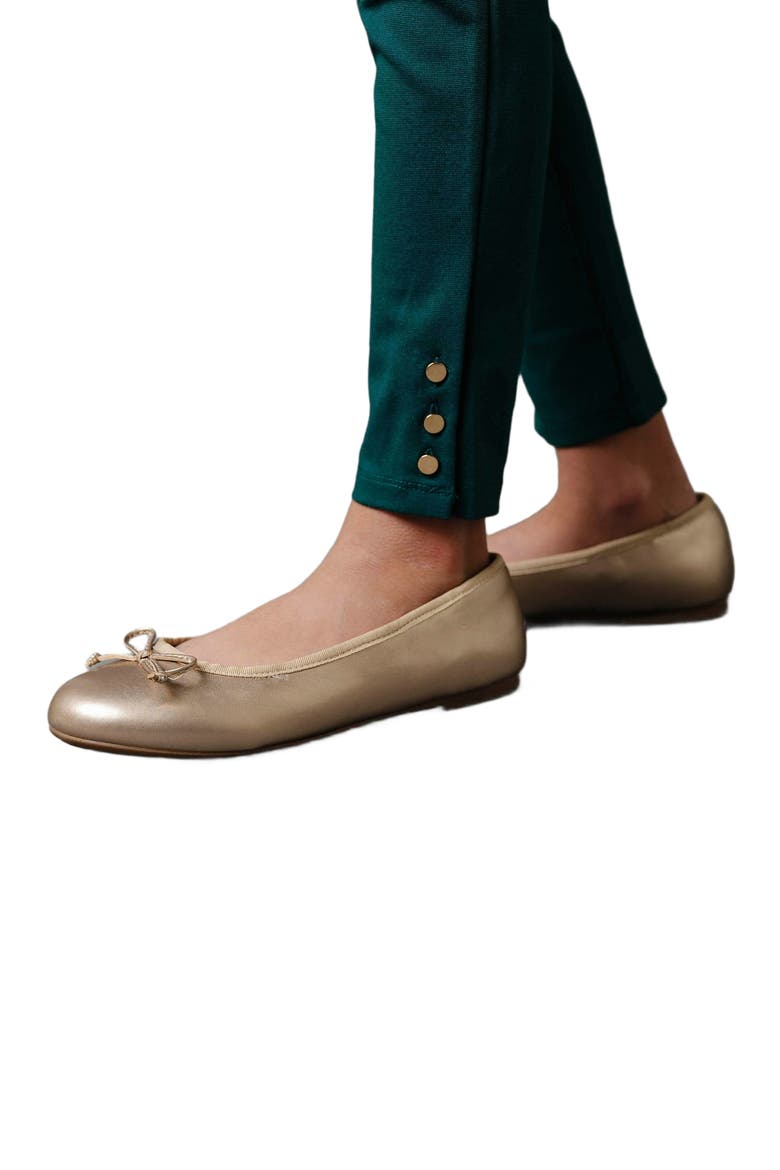Girls' Button Cuff Ponte Pant, Toddler, Alternate, color, Pine Green