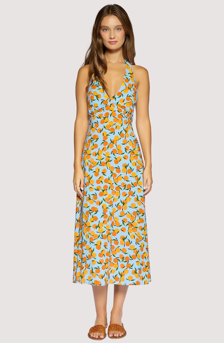 Lost + Wander Citrus Soirée Halter Neck Dress, Alternate, color, Blue Orange