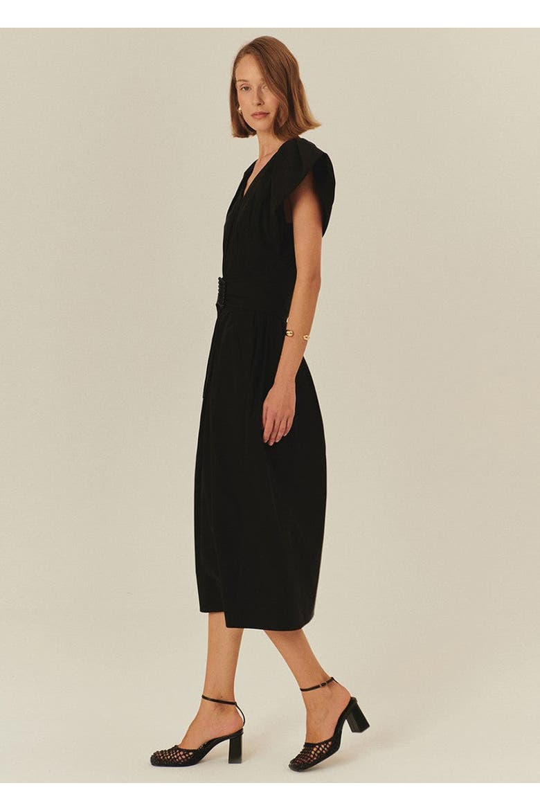 Sabrina Midi Dress, Alternate, color, BLACK