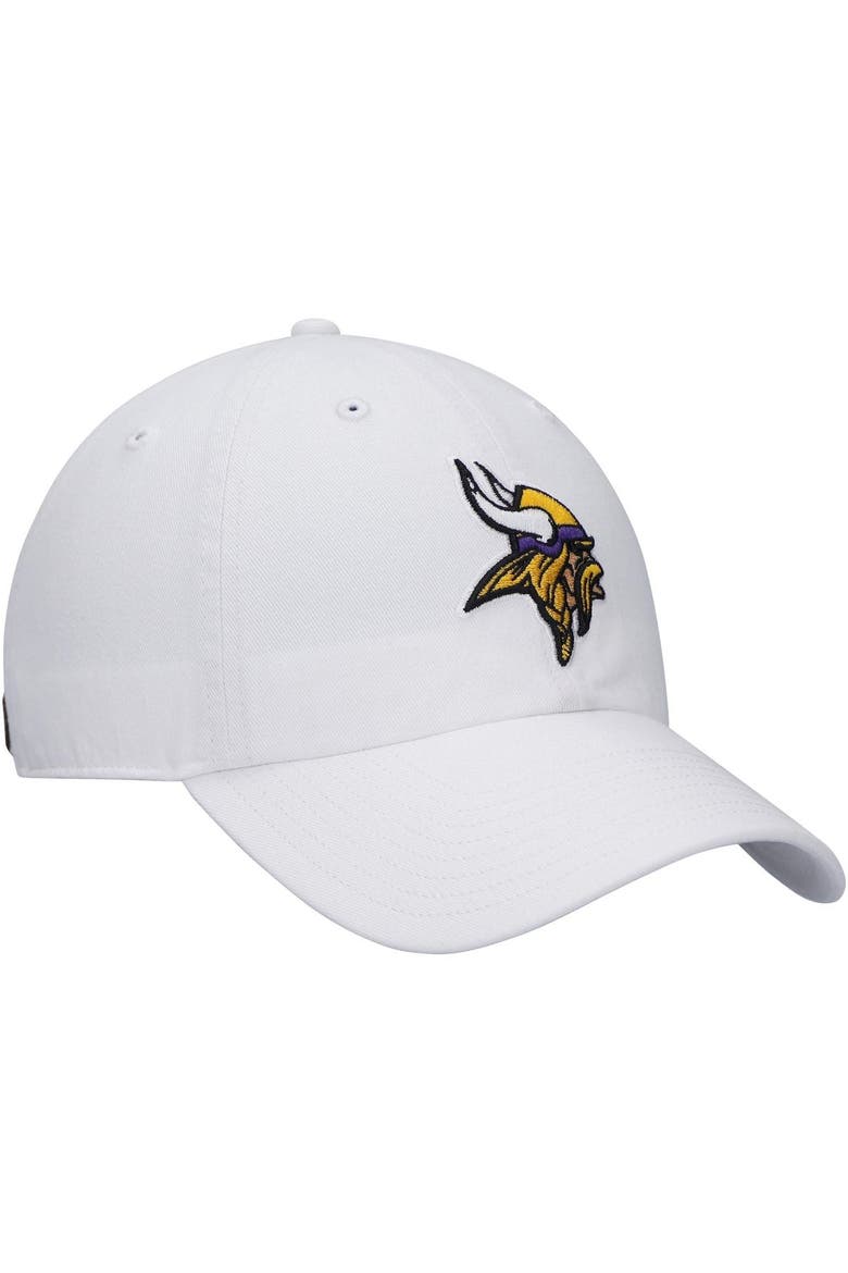 Men's '47 White Minnesota Vikings Logo Clean Up Adjustable Hat, Alternate, color, White