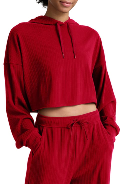 Breathe Easy Rib Crop Hoodie