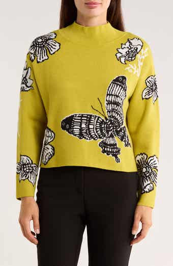 Mock Neck Jacquard Sweater