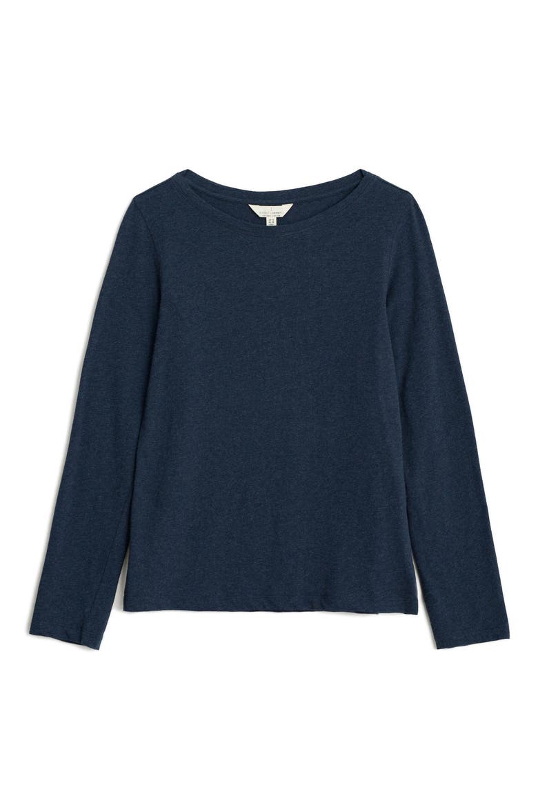 Easel Long Sleeve Stretch Organic Cotton Top, Alternate, color, MELANGE MARITIME