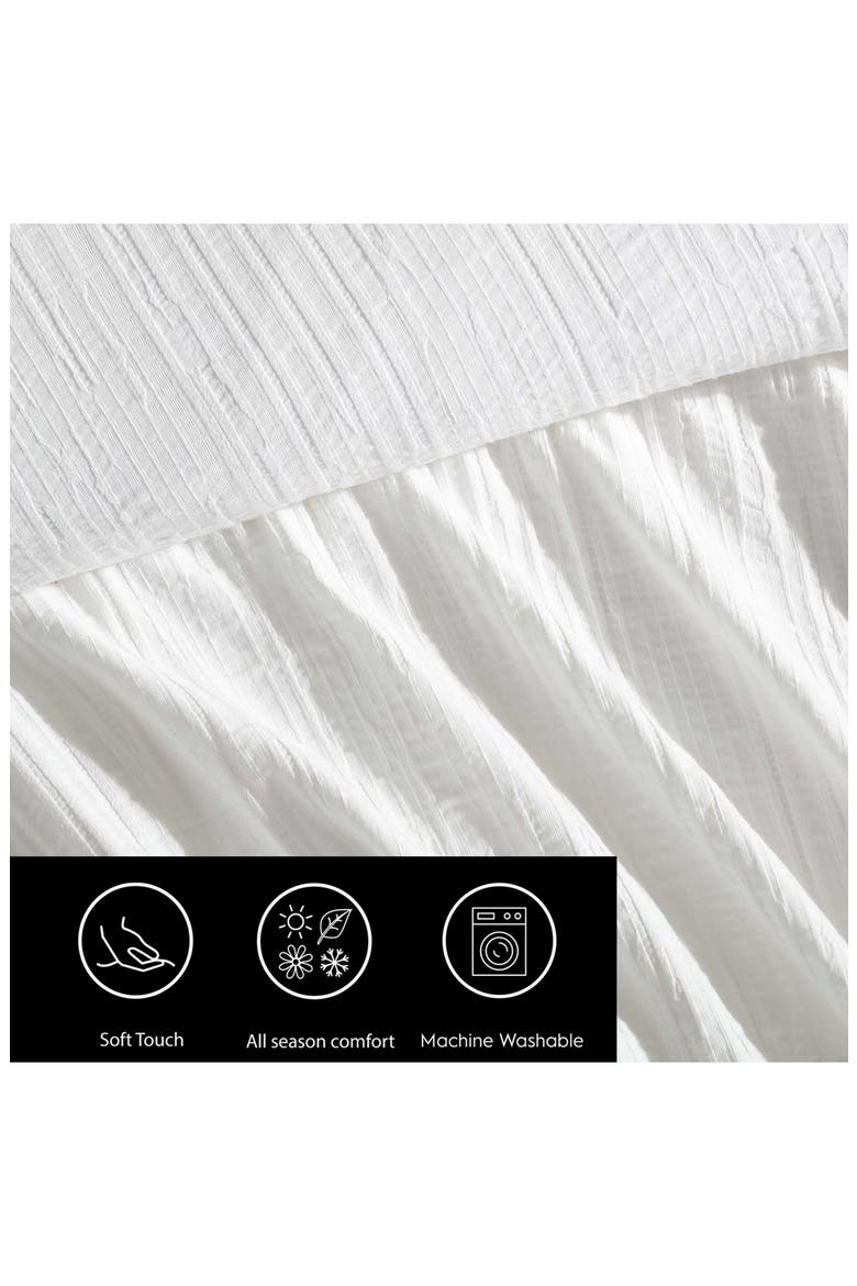Bark Textured Duvet Set, Alternate, color, WHITE